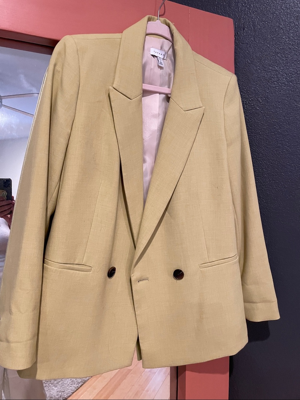 Topshop 🍋 Lemon-Green Single-Breasted Blazer - Picture 4 of 7